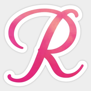 Letter R Monogram, Pink Color Personalized Design Sticker